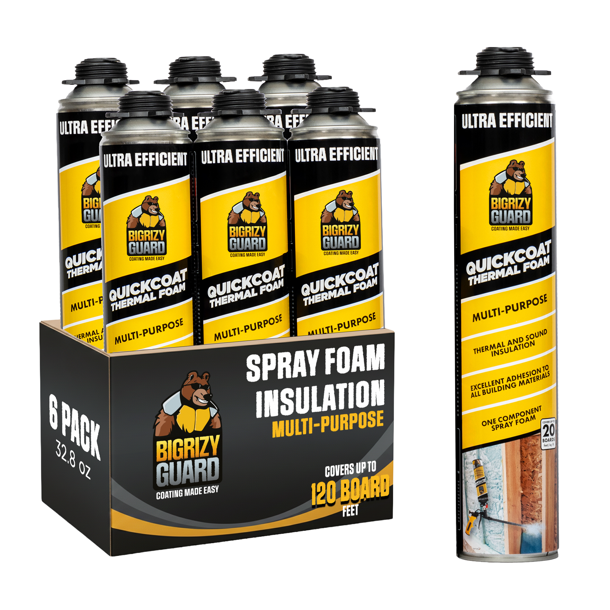 Bigrizy Guard Spray Foam Insulation - Closed Cell Spray Foam | Polyurethane Expanding Sealant