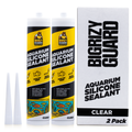 Bigrizy Guard Aquarium Silicone Sealant Clear 2x10.14 Fl oz Cartridge - Aquarium Safe Silicone for Fish & Plants, 100% Waterproof, Non-Toxic, Solvent Free, Strong Bond, Fast Cure, Transparent (2 Pack)